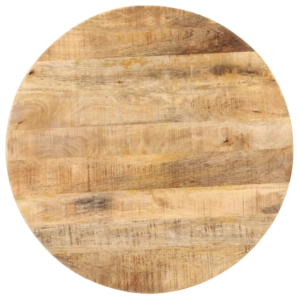 Tavolino da Bistrot Rotondo ?70x75 cm in Legno di Mango Grezzo