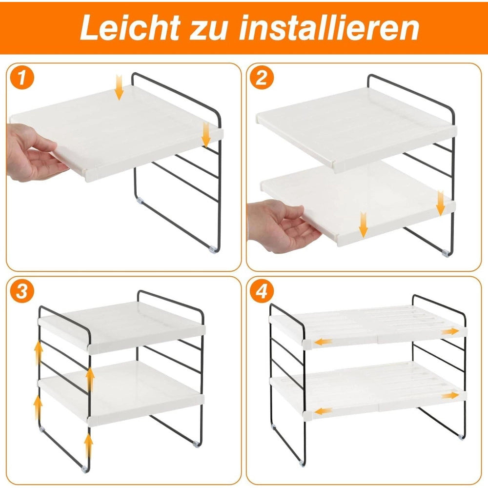 Trade Shop - Mensola Estendibile Organizer Da Cucina Portaspezie Scaffale A 3 Ripiani Multius -