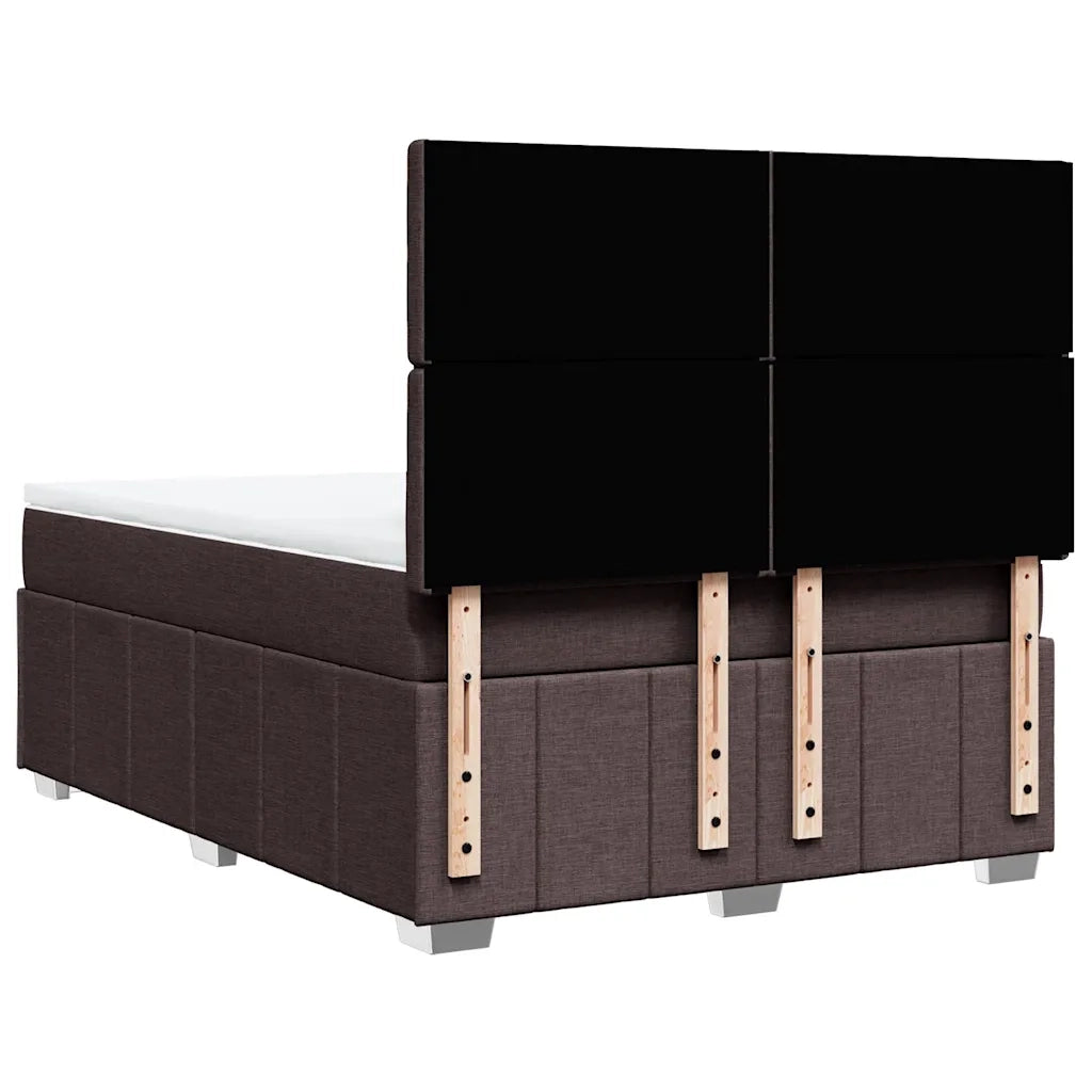 vidaXL Giroletto a Molle con Materasso Marrone Scuro 140x190cm Tessuto