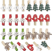 60 pezzi di clip in legno per calendario dell'Avvento DIY foto