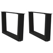 Gambe per Tavolino da CaffÃ¨ a Forma di V 2 pz Nere 60x(30-31,3) cm Acciaio