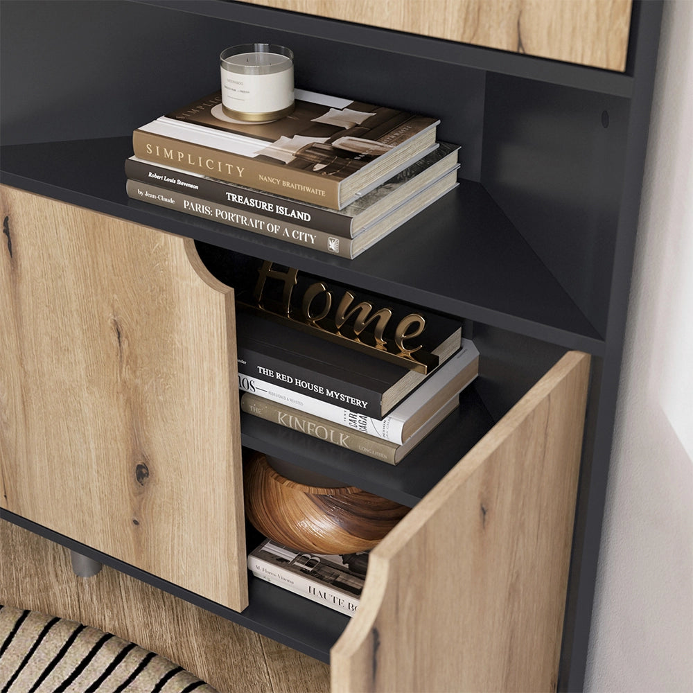 Vicco Credenza Antracite/quercia 79 x 96 cm con 4 scomparti
