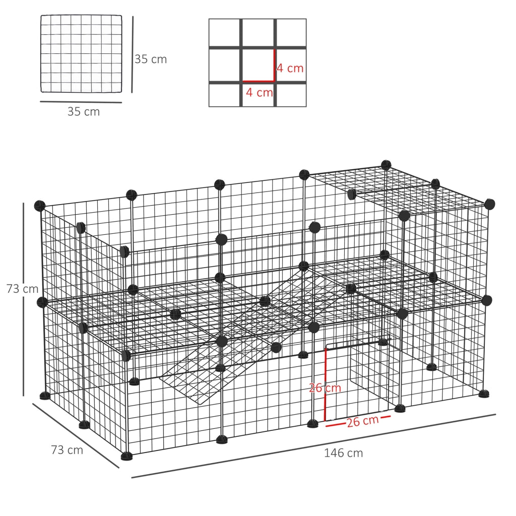 Recinto per Animali Domestici ¨C Zephmum ¨C Nero 146x73x73cm