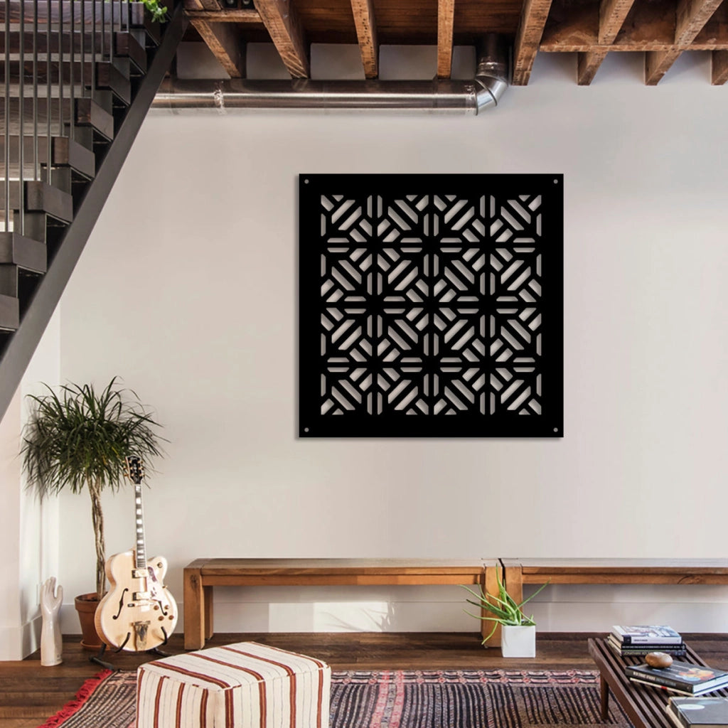 STOCCOLMA - Pannello in PVC traforato - Parasole Misura: 73x73 cm, Colore: nero