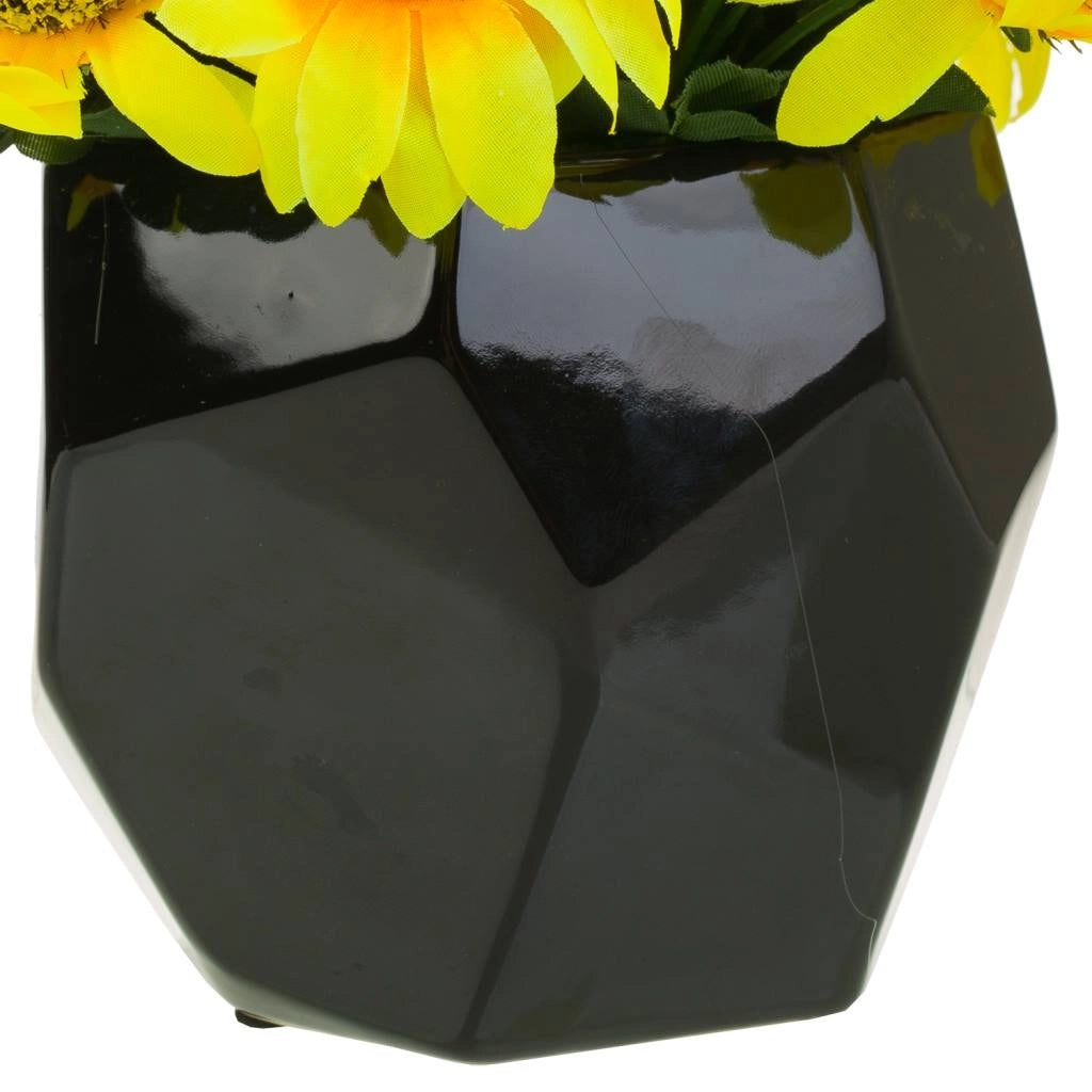 Vaso in ceramica con bouquet di fiori 32x32x28h