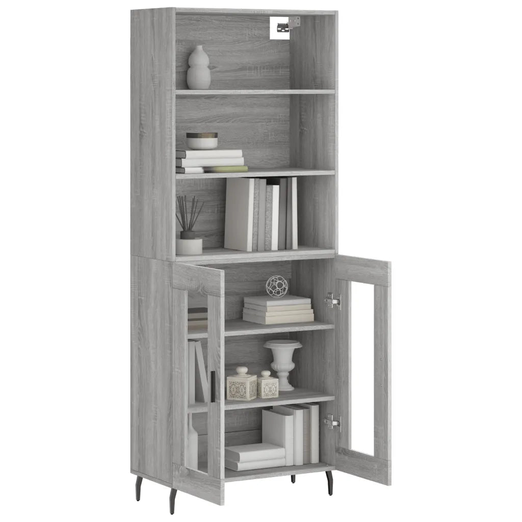 Credenza Grigio Sonoma 69,5x34x180 cm in Legno Multistratocod mxl 77658