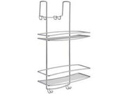 1pz supporto portaflaconi a 2 piani per doccia a sella serie onda - cm.26x20x58 cod:ferx.fer324304