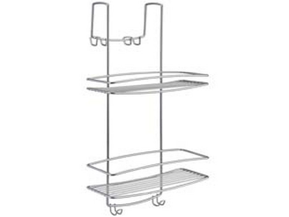 1pz supporto portaflaconi a 2 piani per doccia a sella serie onda - cm.26x20x58 cod:ferx.fer324304