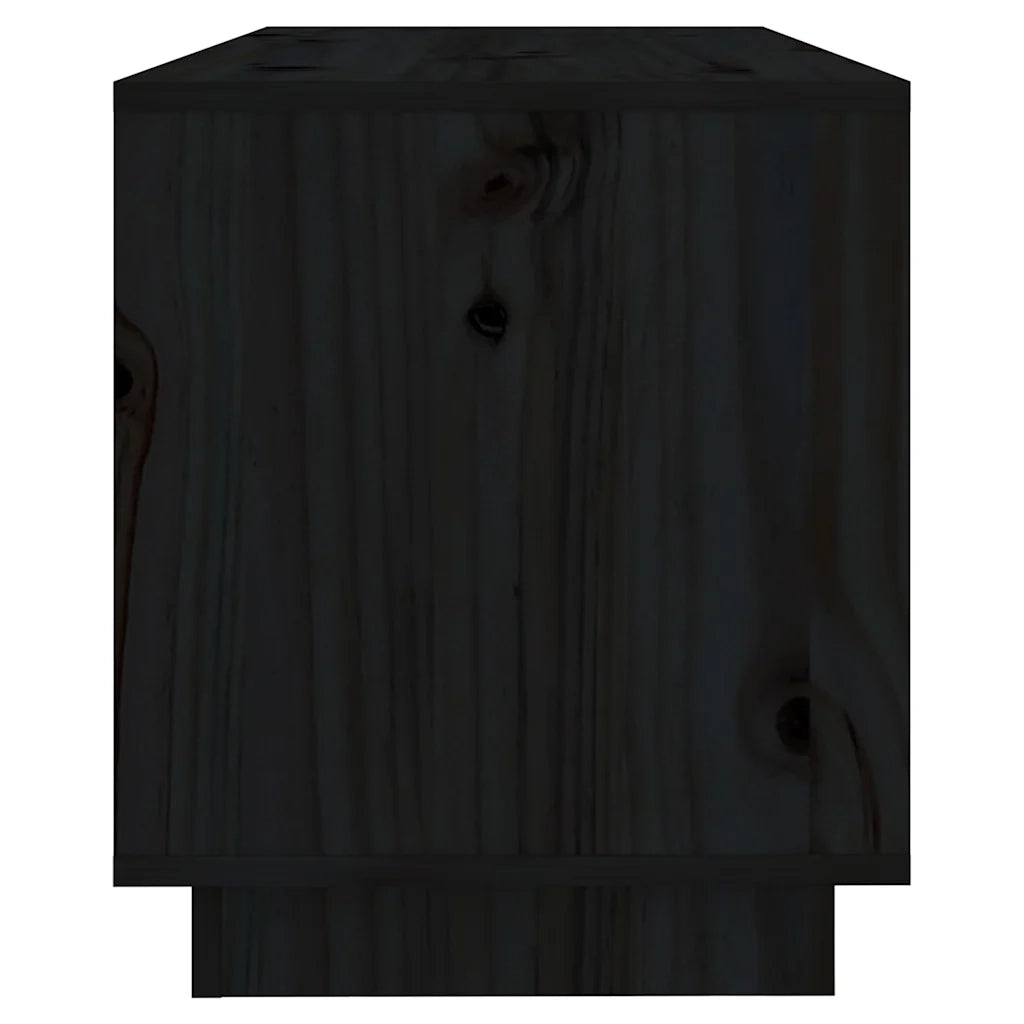 Mobile Porta TV-Mobile per TV-Credenza TV Nero 74x34x40 cm in Legno Massello di Pino