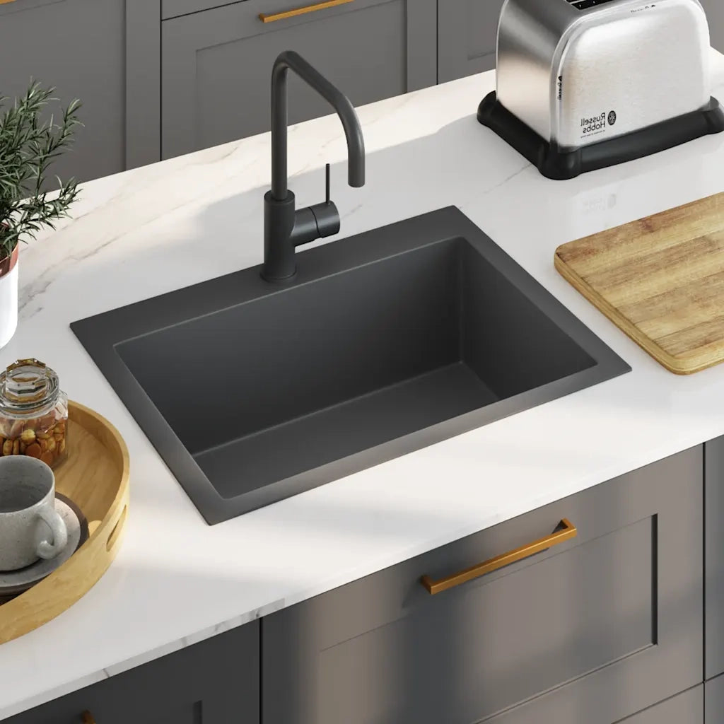 Lavello da Cucina Lavorato a Mano Nero Acciaio Inox cod mxl 54175