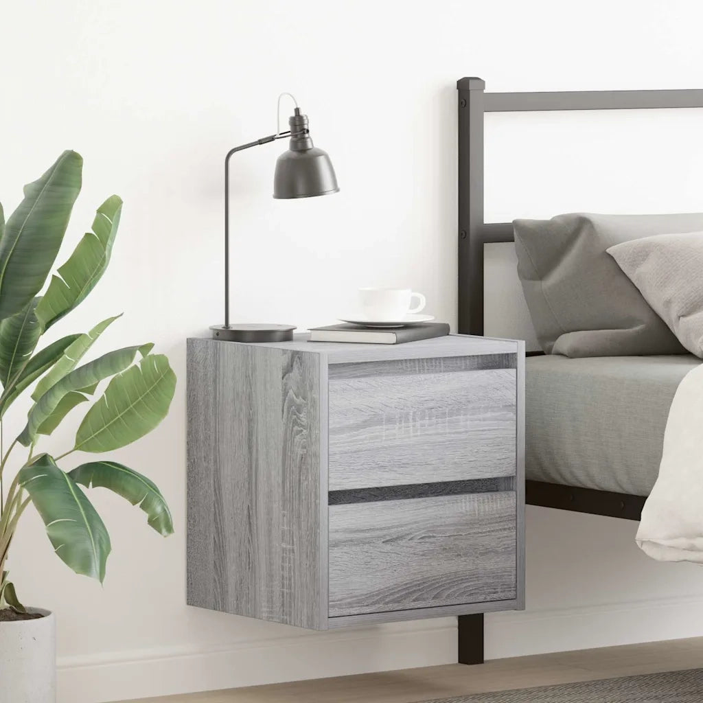 Comodino a Muro Grigio Sonoma 38x34x40 cm 861257