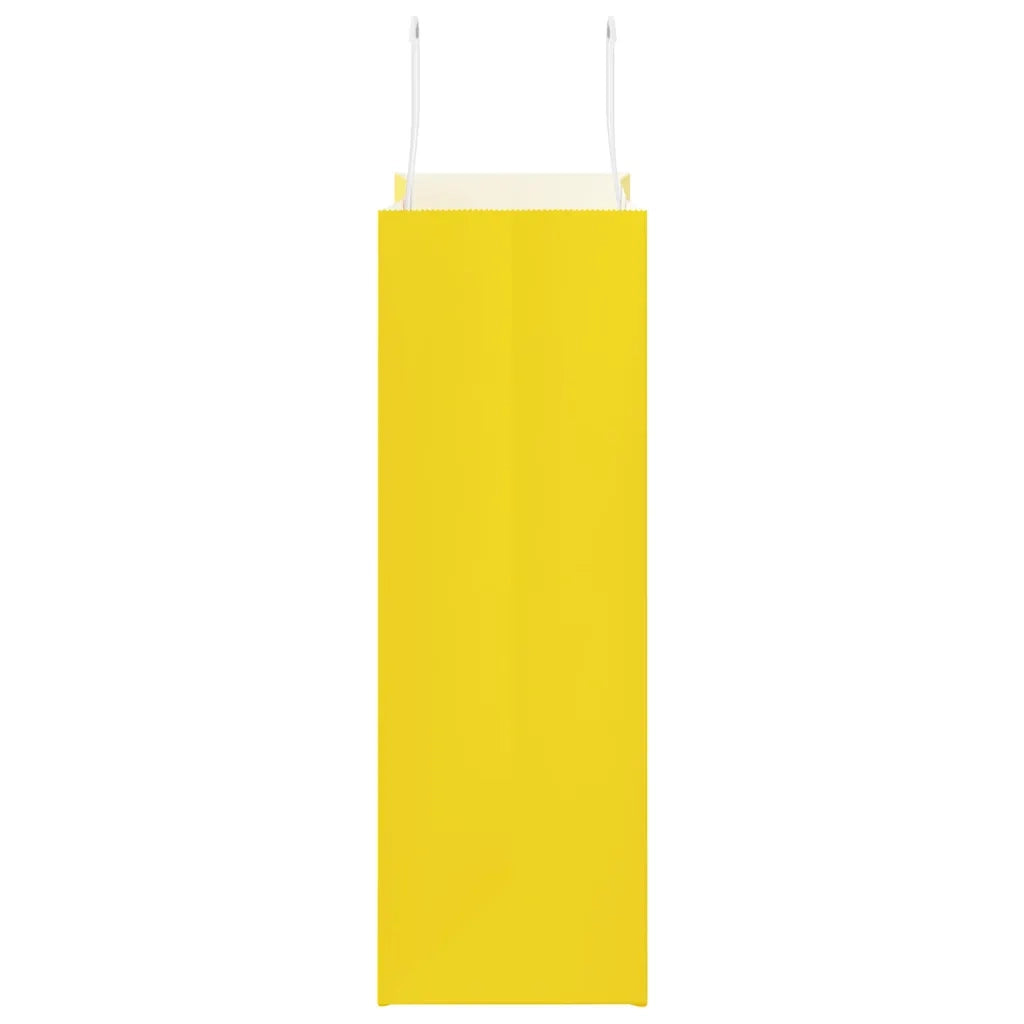 vidaXL Sacchetti di Carta 250 pz con Manici Gialli 26x12x35 cm