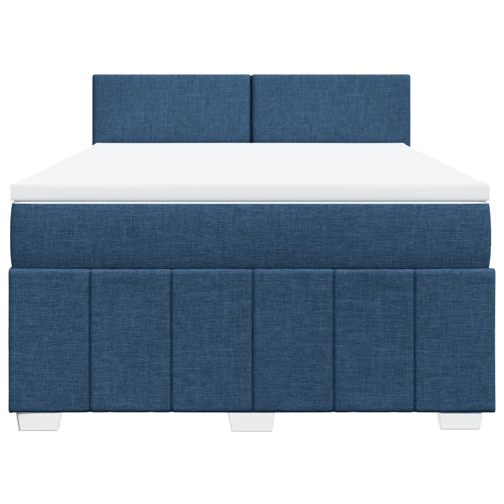 Giroletto a Molle con Materasso Blu 140x200 cm in Tessuto
