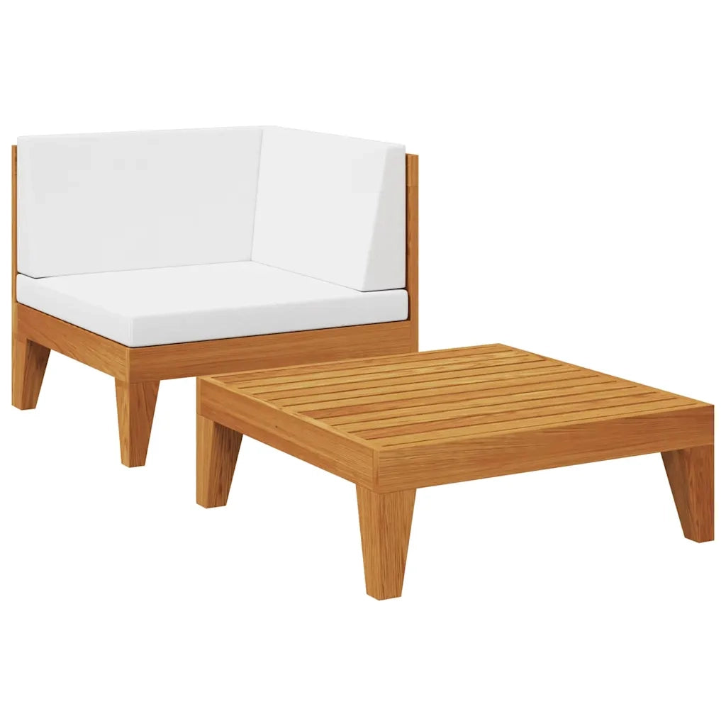 Salotto da Giardino-Set Divani da Giardino 2 pz con Cuscini in Massello d'Acacia
