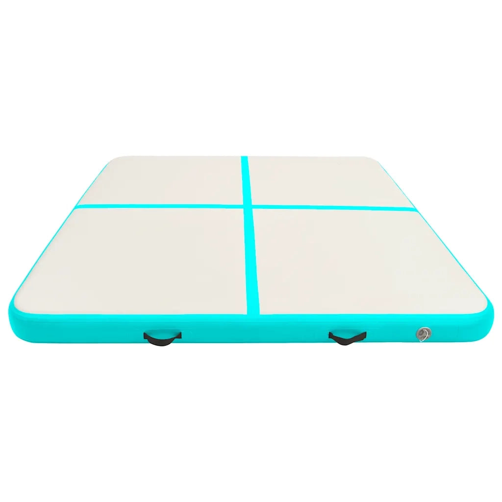 Tappetino Ginnastica Gonfiabile e Pompa 200x200x10 cm PVC Verde 92696
