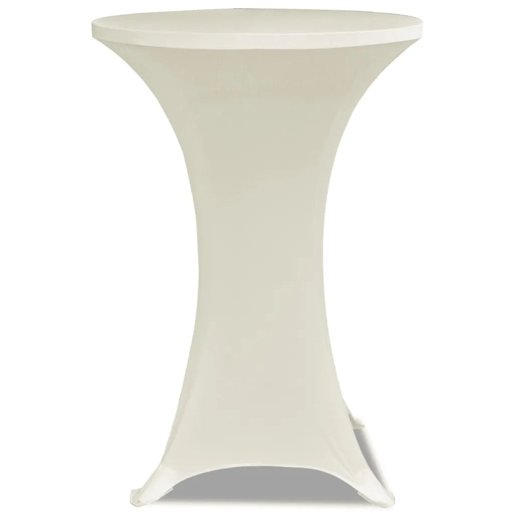 Copritavolo ?60 cm Crema Tessuto elasticizzato 2 pezzi CFW7066424