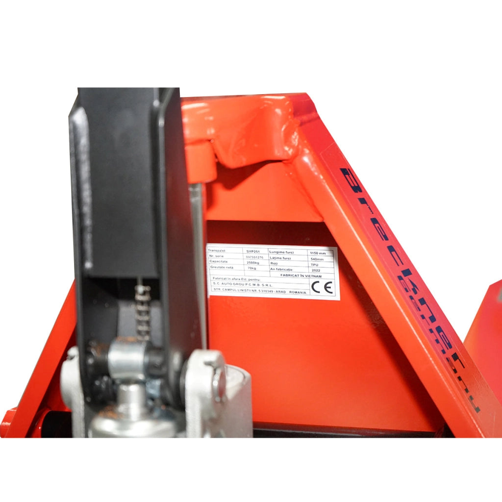 Transpallet manuale 2500 kg con ruote in poliuretano (silicone) - birullo