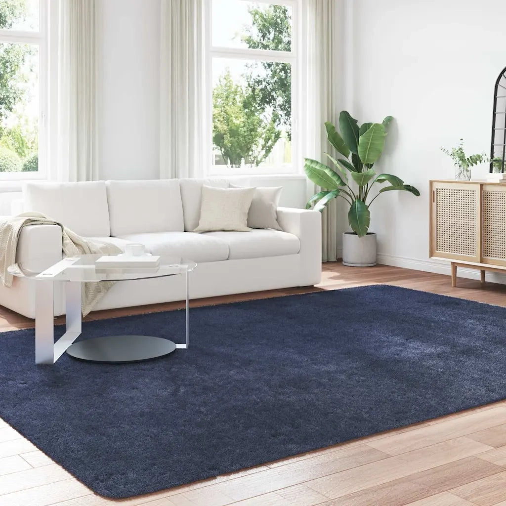 Tappeto Shaggy a Pelo Lungo NAVARRA Blu Marino 240x340 cm 4102859
