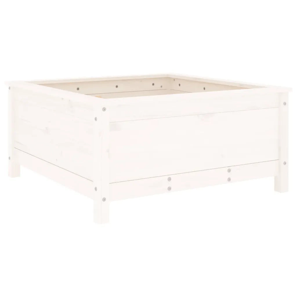 Fioriera da Giardino Bianca 82,5x82,5x39cm Legno Massello Pino 825297