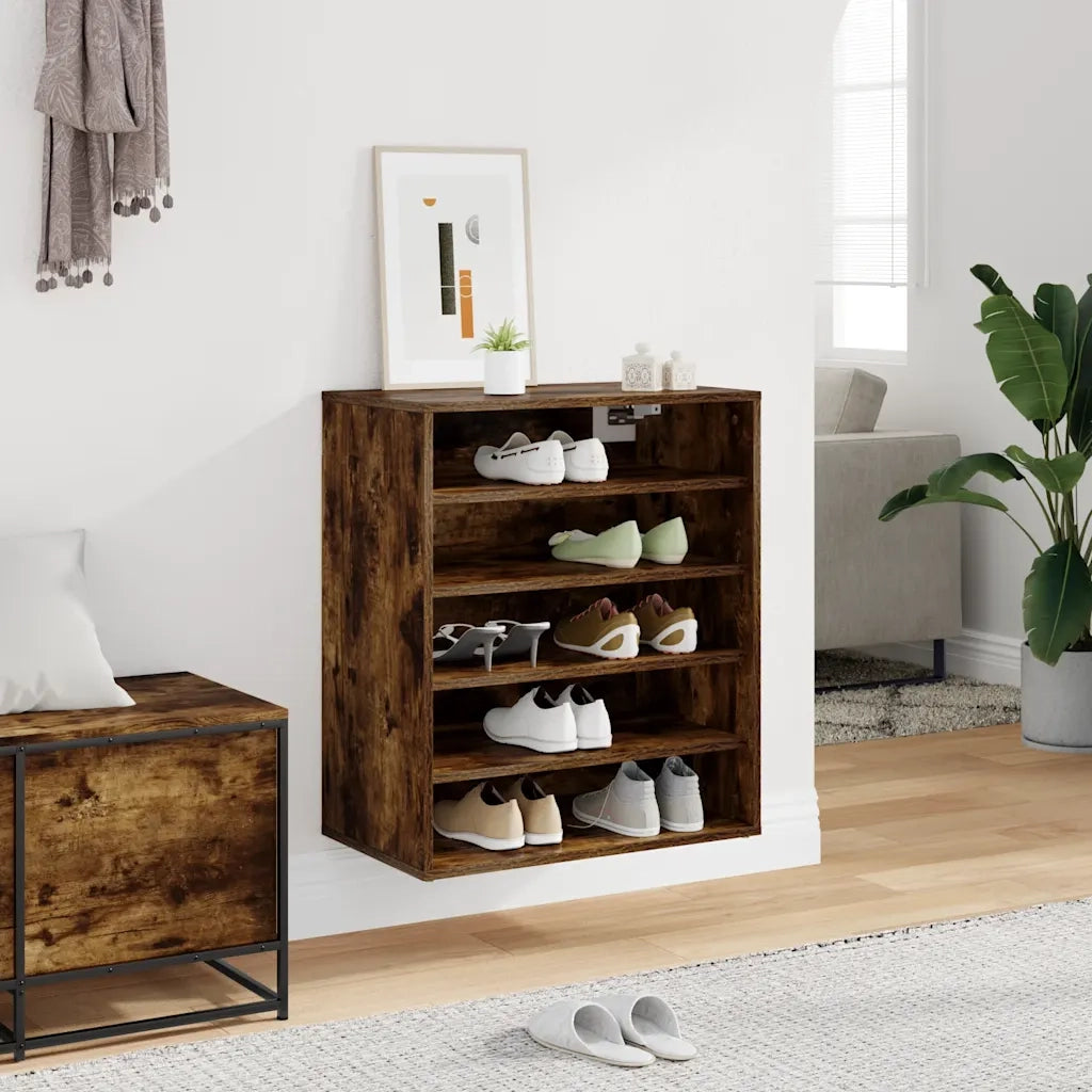 Scarpiera-Scaffale per scarpe Grigio Sonoma 60x35x70 cm in Legno Multistrato 201537