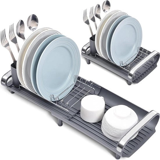 Afdruiprek in Acciaio Inox con Piedini Antiscivolo e Tasca per Utensili