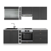 Cucina componibile Fame-Line Antracite-oro/Bianco 235 cm, PL Marmo Vicco
