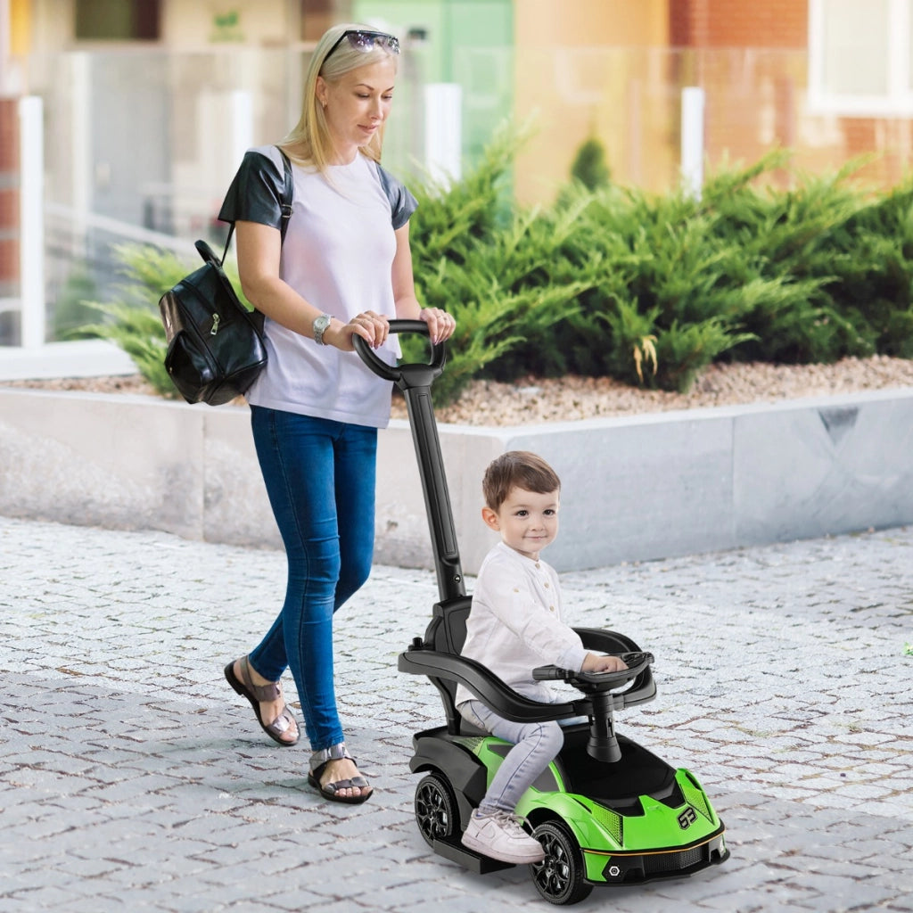 Auto da gioco per bambini 18-36 mesi con funzione di spinta scatola di stoccaggio, Macchina di lamborghini Verde-Biciclette e tricicli