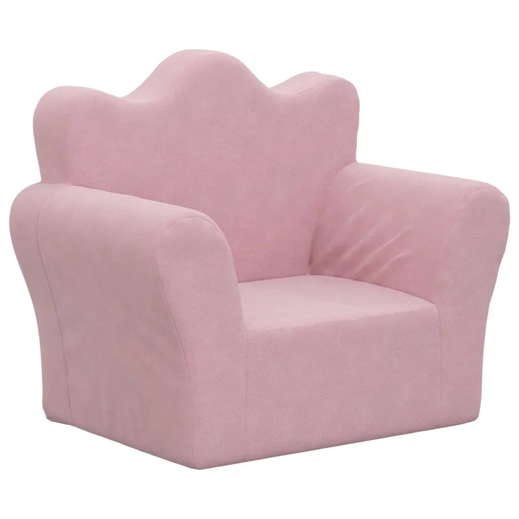 Divano per Bambini-Sofa-Divanetto Rosa in Morbido Peluche 522880