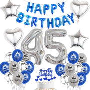 Decorazione per compleanni a forma di pallone in latex blu, set di decorazioni per compleanni, pallone in stoffa di stelle, diametro 45,5 cm