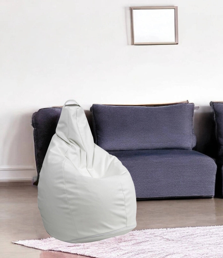 Pouf Agordo, Poltrona multiuso, Poltroncina sacco, Pouf poggiapiedi, Made in Italy, 90x90 h120 cm, Bianco