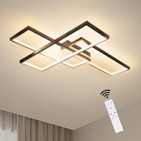 ZMH Lampada da soffitto plafoniera LED nera dimmerabile 65W telecomando moderna multifunzionale