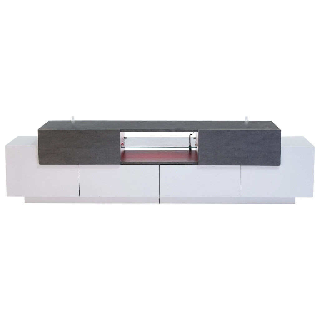 Cassettiera per TV Grigio+Bianco in truciolare 180 cm