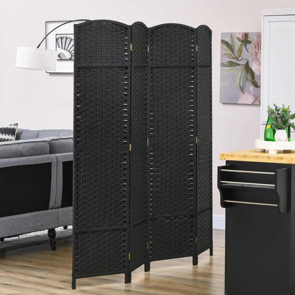 Biombo 4 Pannelli ¨C zephmum ¨C 160x170 cm Nero