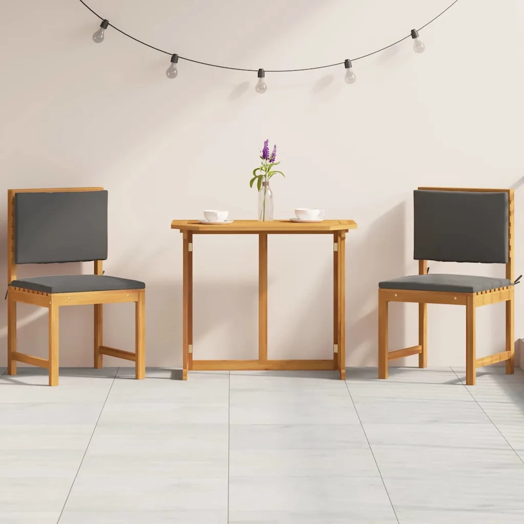 Set Bistro da Giardino 3 pcs Marrone Legno di Acacia Massello 3329112