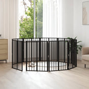 Cancello per cani 10 pcs Nero 60 x 80 cm Acciaio zincato 892018