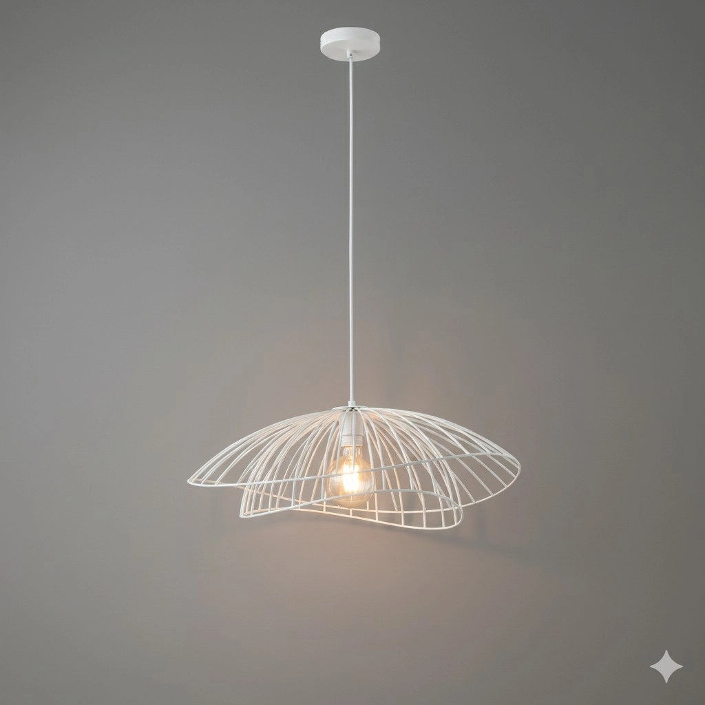 Sospensione Contemporanea Adelaide In Metallo Bianco 1 Luce E27