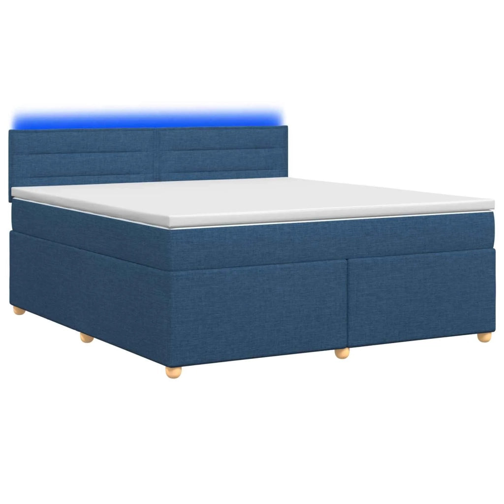 Letto box spring con materasso Blu 160 x 200 cm Tessuto 3452456
