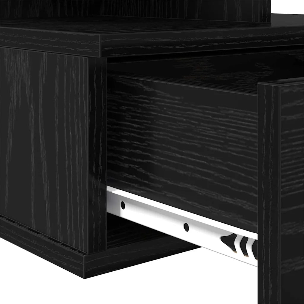 Comodino flottante con cassetto Rovere Nero 40 x 31 x 28 cm 871756