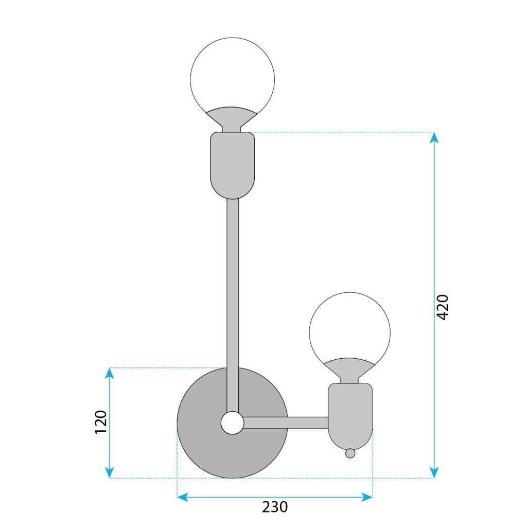 Lampada Da Parete APP1707-2W Black