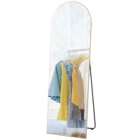 Specchio in Figura Intera, 50 x 150 cm, Specchio da Terra Grande Specchio da Parete senza Cornice per Soggiorno, Tono Dorato
