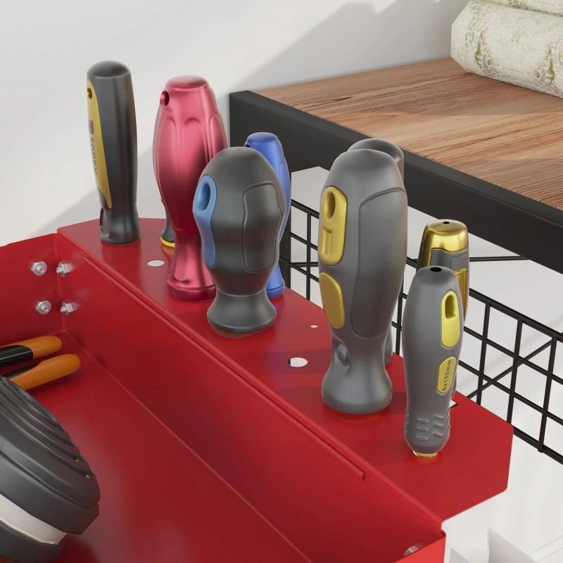 Carrello portautensili a 3 ripiani, 4 ruote, acciaio, 83 cm (larghezza) x 35,3 cm (profondit¨¤) x 76 cm (altezza), rosso