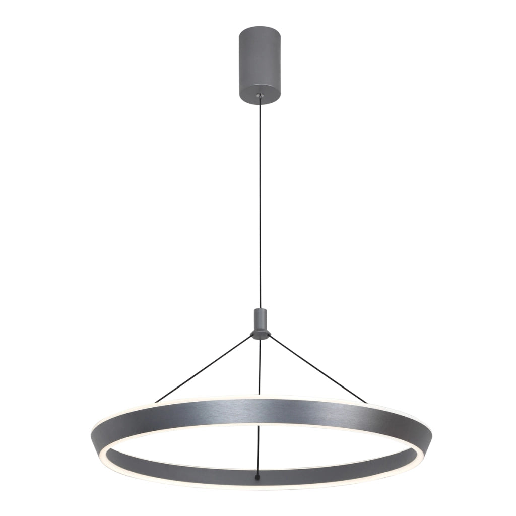Italux Ottana lampada a sospensione anello LED grigia 30W