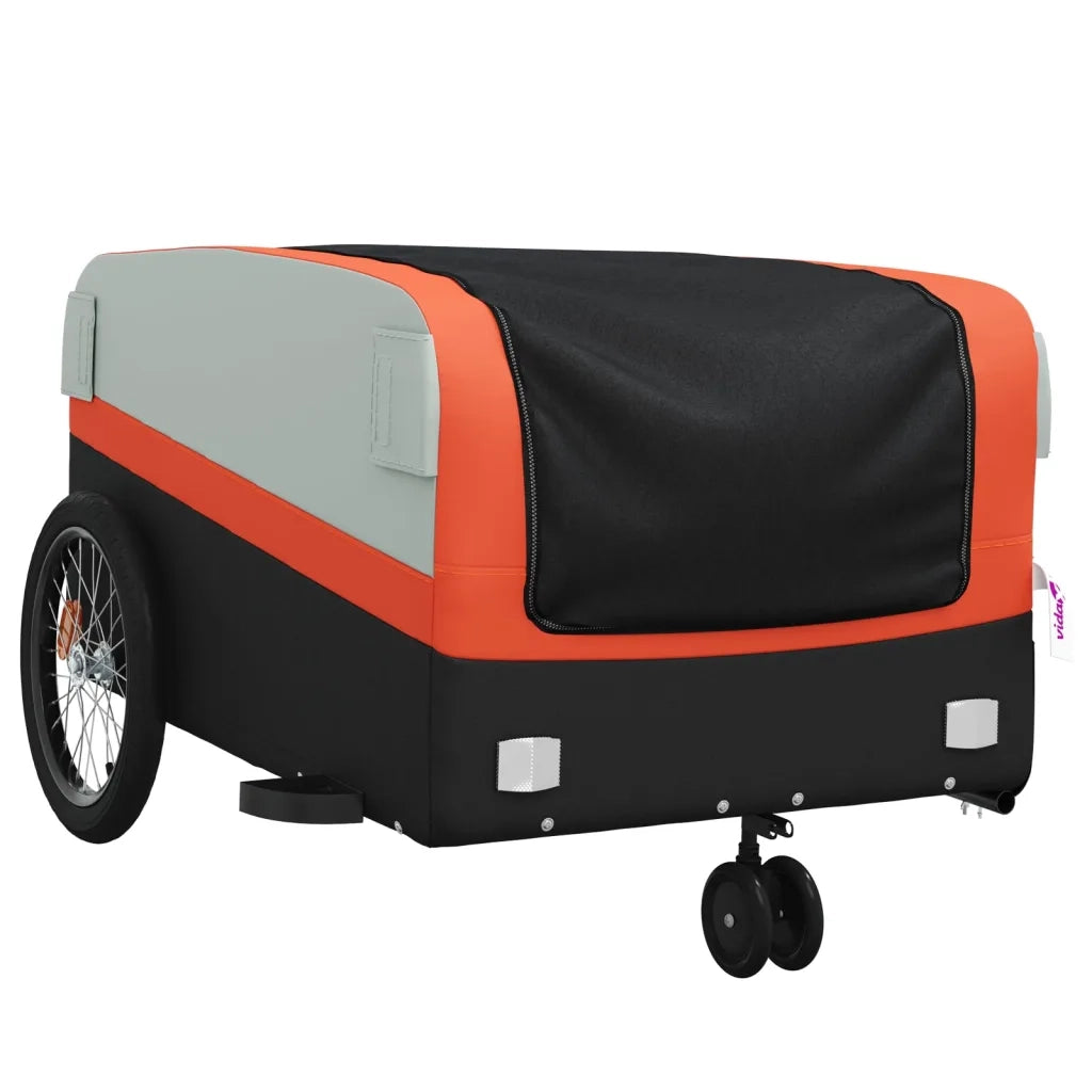 Rimorchio da Bici Nero e Arancione 45 kg in Ferro 94061