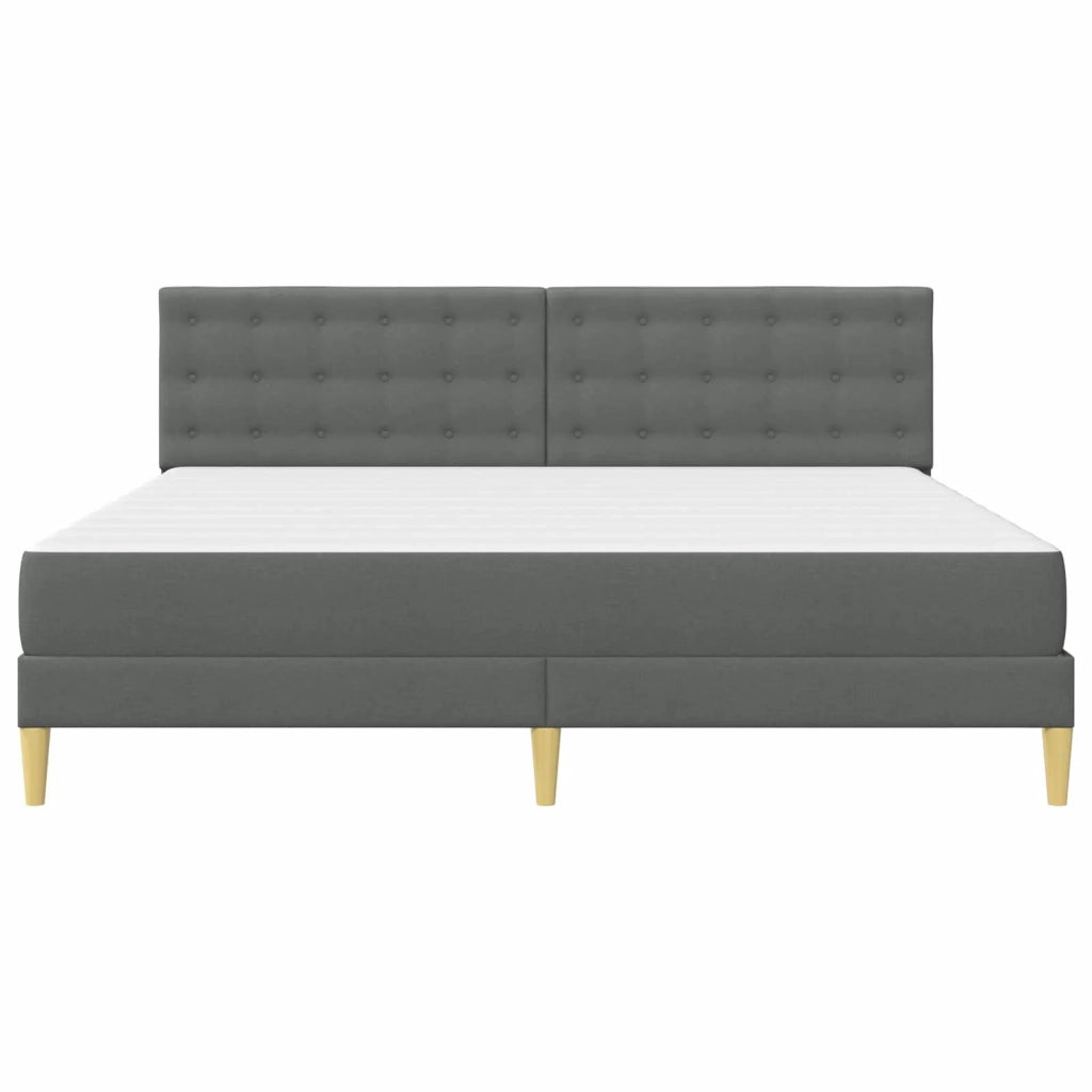 Struttura letto con materasso Grigio scuro 200 x 200 cm Tessuto