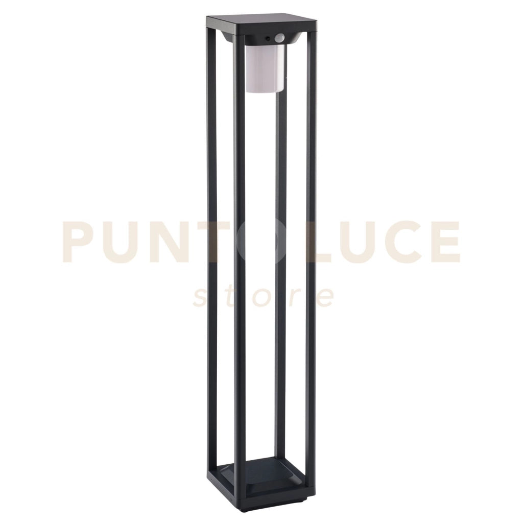 PALO LED KYOTO ANTRACITE 2,5W 300LM 4000K CON PANNELLO SOLARE E SENSORE  DI MOVIMENTO IP44 14,5X14,5X80CM