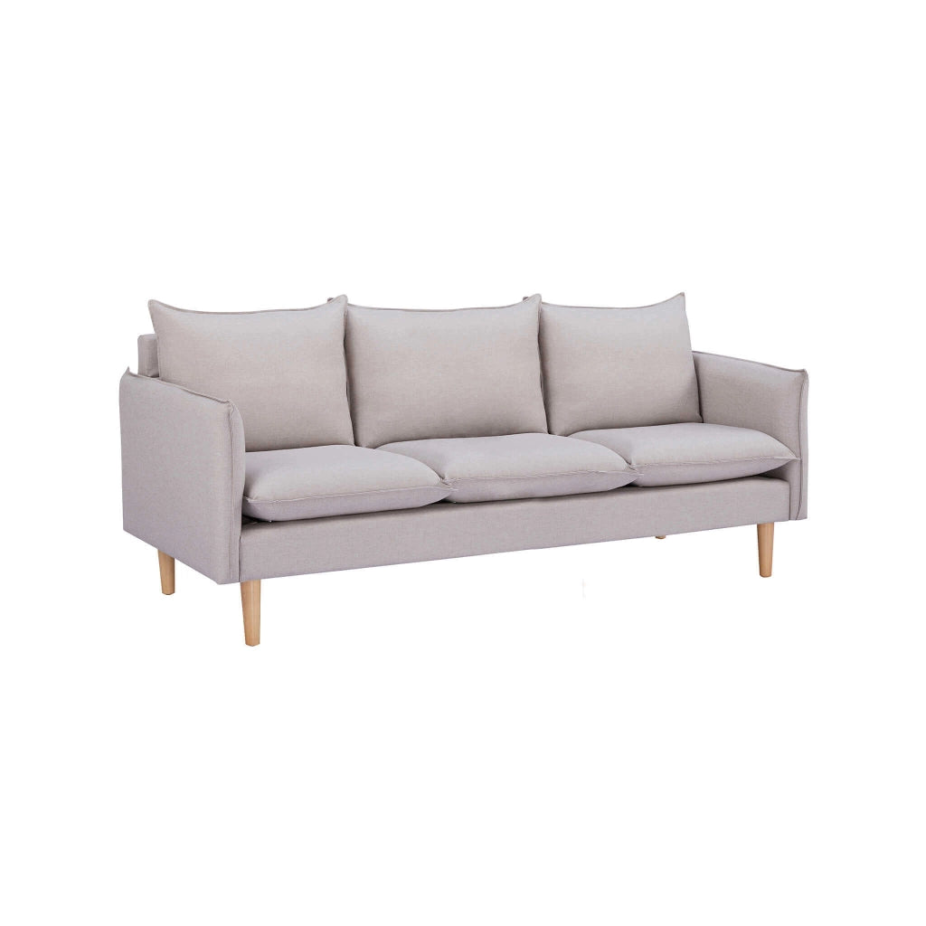 DIVANO A 3 POSTI FLORIN CON GAMBE IN LEGNO IN COLORE BEIGE
