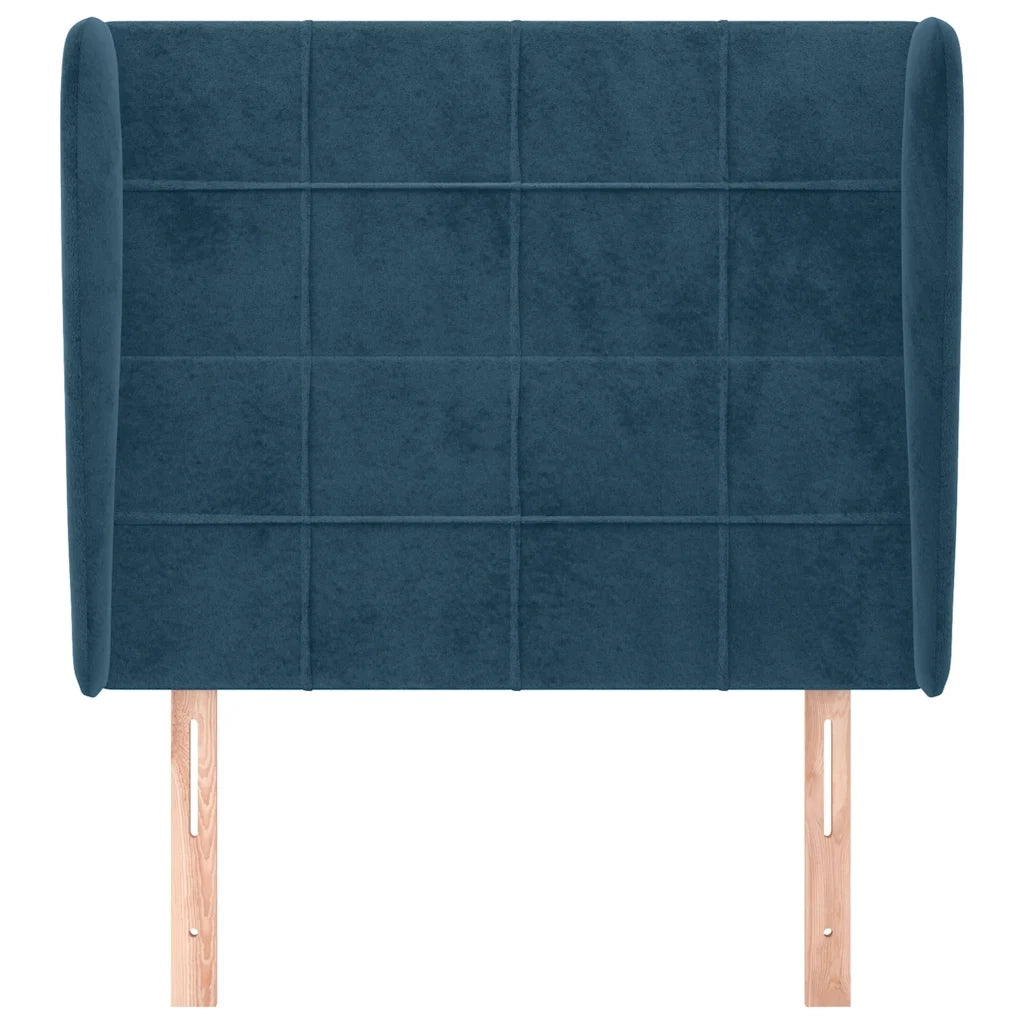 Testiera ad Orecchio Blu Scuro 93x23x118/128 cm in Velluto