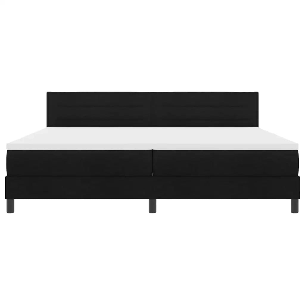 Letto a molle con testiera Nero 200 x 200 cm Tessuto 3338638