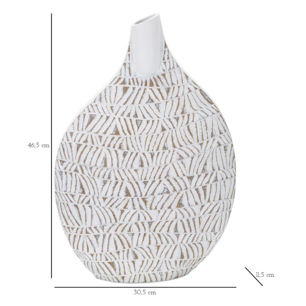 Vaso Decorativo VKH671, Bianco, Poliresina, 30,5x11,5x46,5 cm