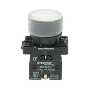Pulsante di comando bianco con coperchio protettivo 1NO, 400V/10A, LAY5-EP11, IP65 Breckner Germany